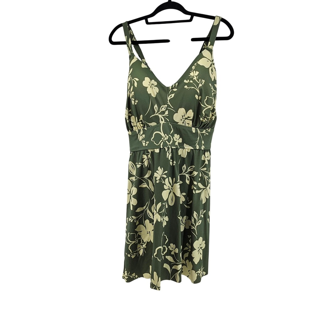 Torrid Swim Dress Swimsuit‎ Floral V Neck Tummy Control Size 4DD Vacation